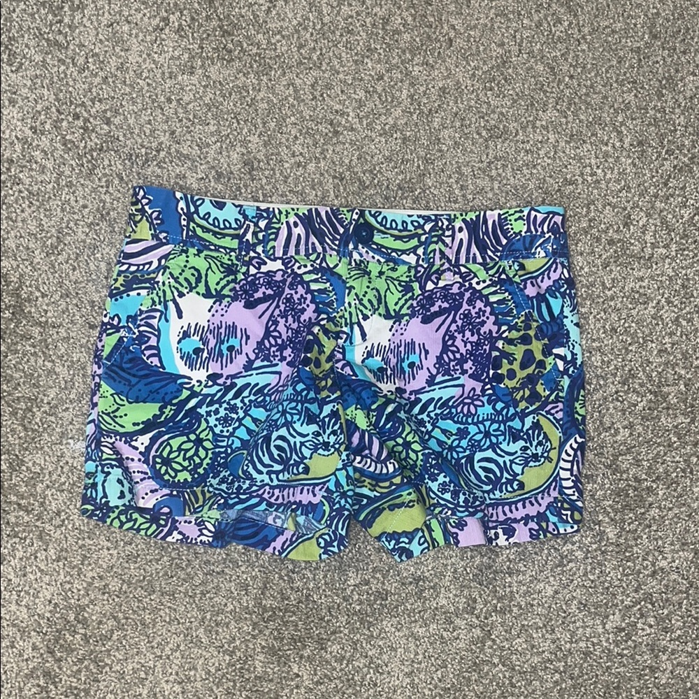 Lilly Pulitzer Vibrant Blue and Green Shorts EUC size 8